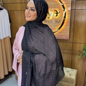 Diamond stone cotton hijab- 1113
