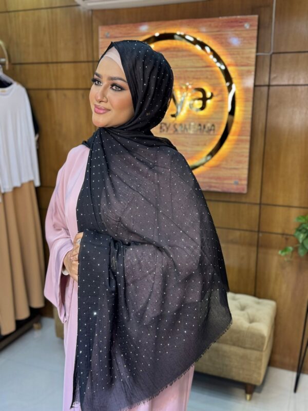 Diamond stone cotton hijab- 1113