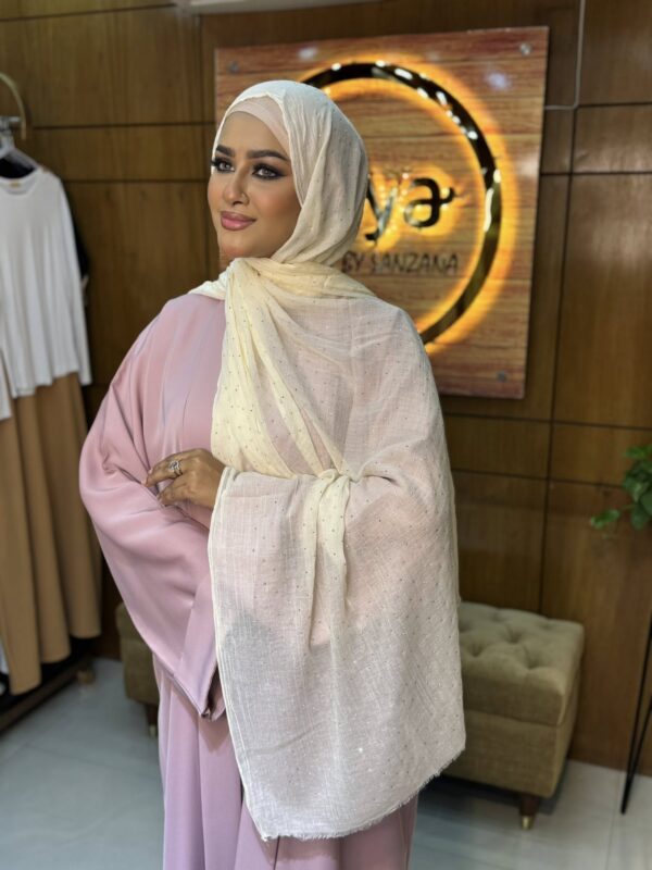 Diamond stone cotton hijab- 1115